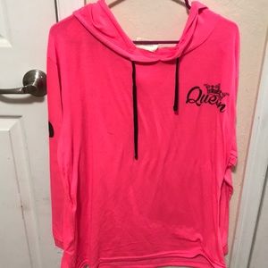 Neon pink long sleeve thin sweater